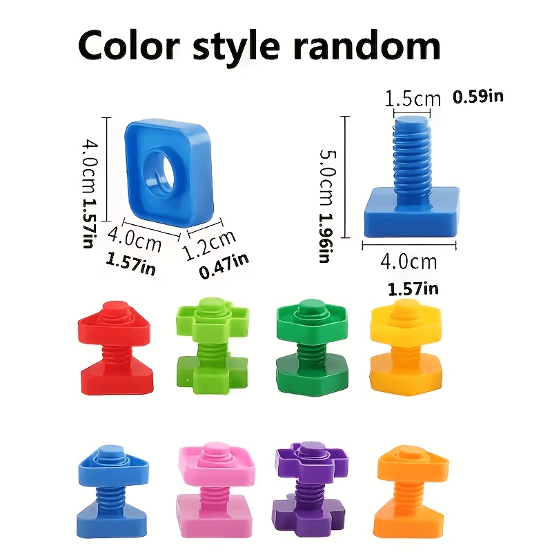 Nut And Bolt Suit, Shape And Color Matching Toys